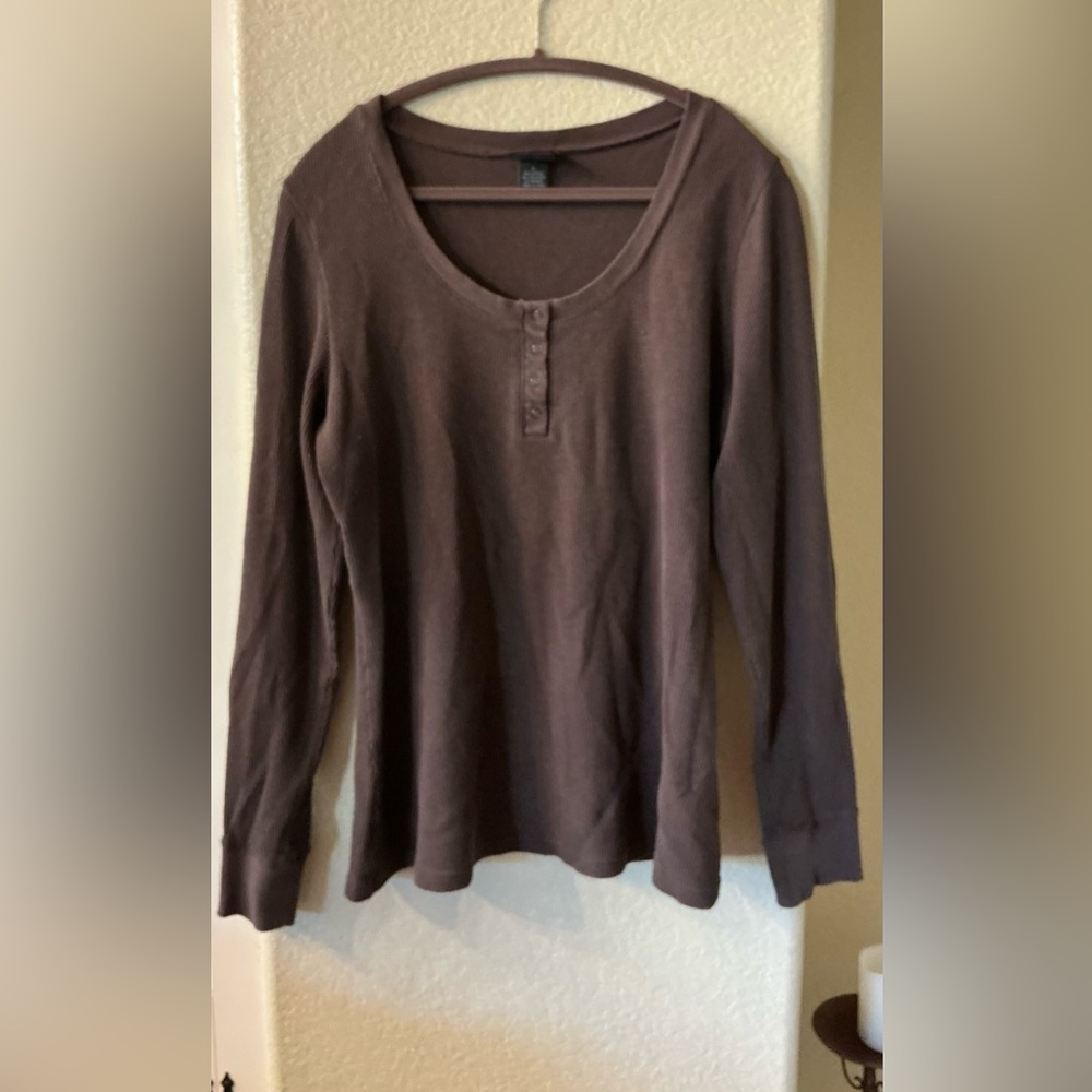 Super Vintage Torrid chocolate brown thermal